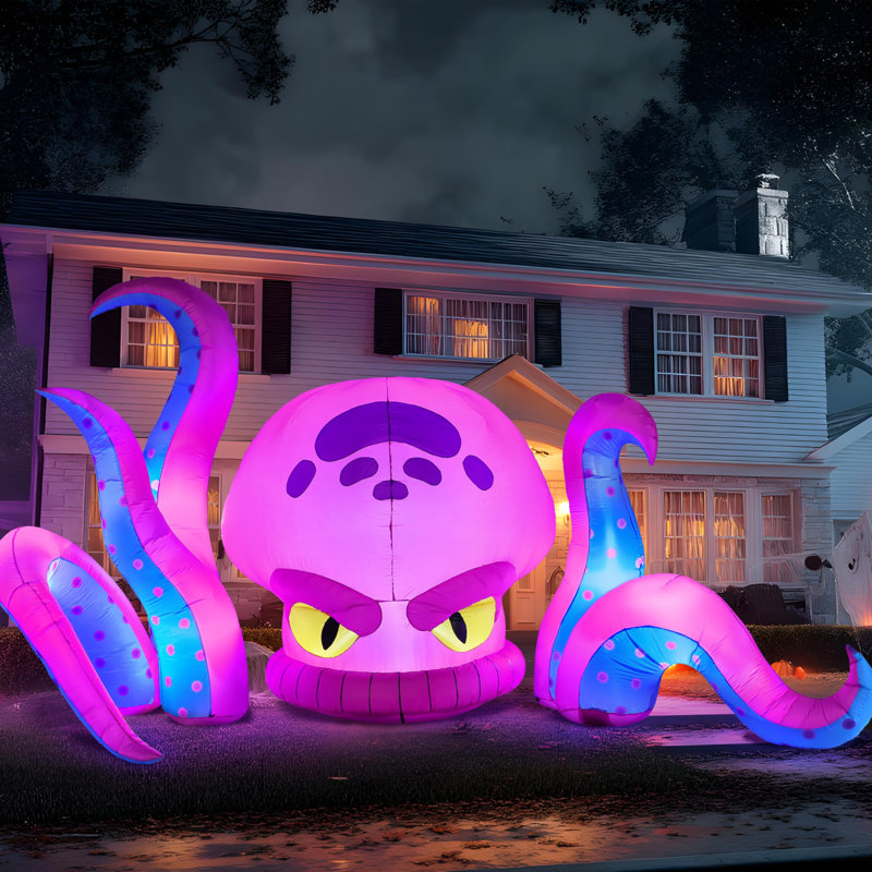 Décoration de pieuvre gonflable d'Halloween de 10 pieds de long