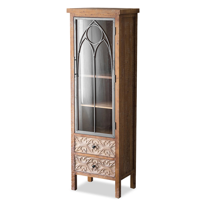 Brown+Black Solid Wood+Iron+Glass Display Cases