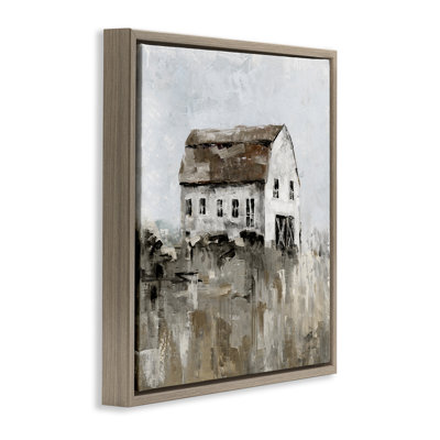 «Rustic Mute Farmhouse», art mural encadré sur toile flottante par Sally Swatland