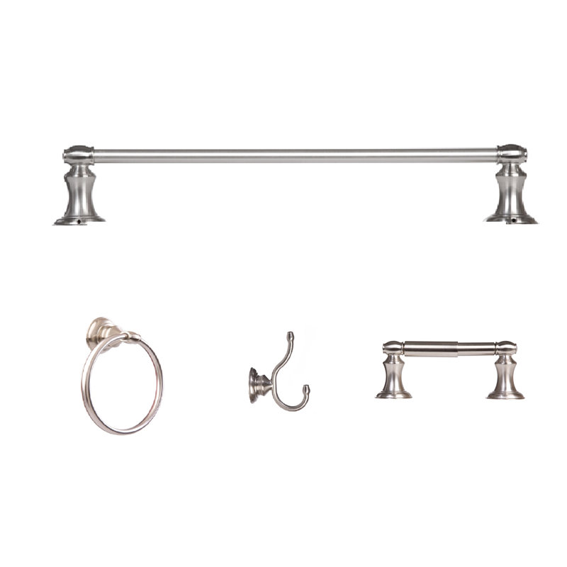 Highlander 4 - Piece Bathroom Hardware Set, Satin Nickel