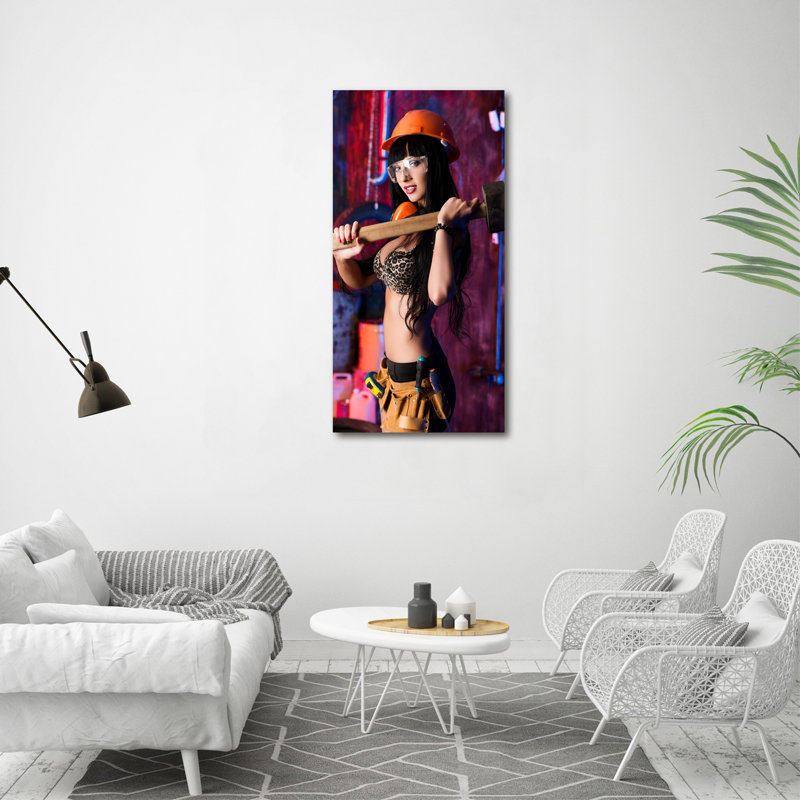 Female Worker - Wrapped Canvas Print