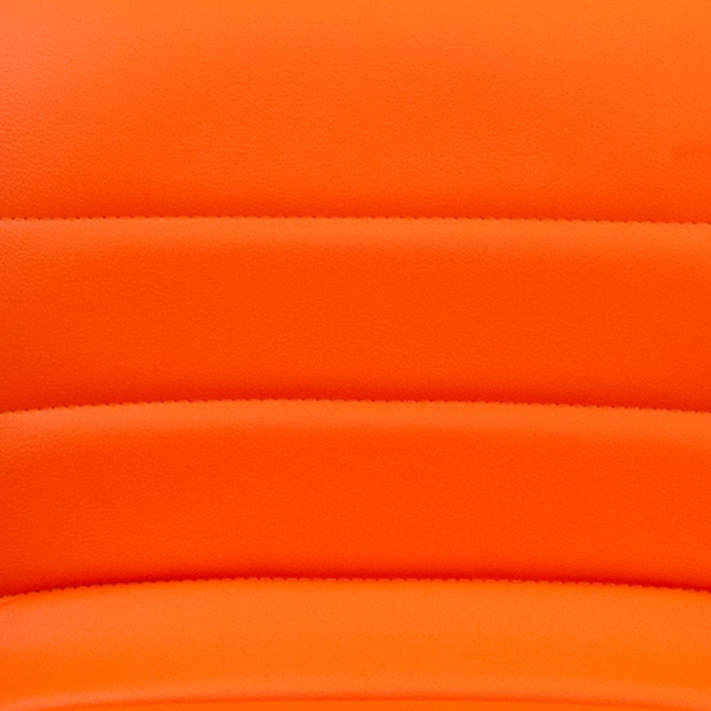 Clift Modern Upholstered Adjustable-Height Barstool with Footrest, Orange Vinyl, 2
