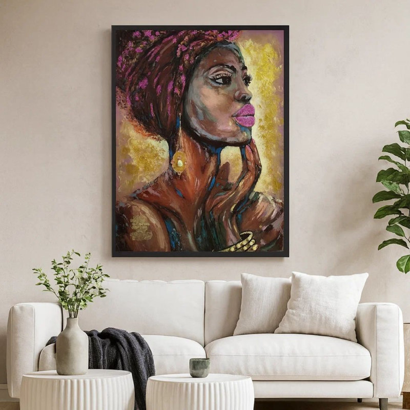 Femme africaine - peinture sur toile à cadre unique
