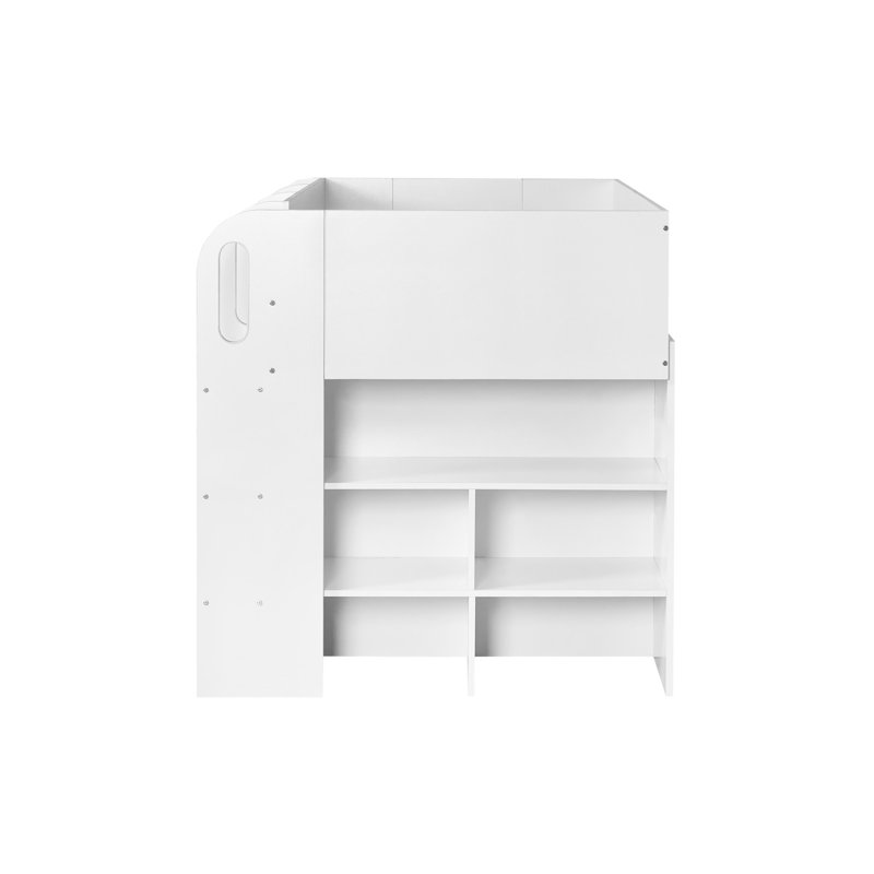 Wifrith Single (3') Mid Sleepers Bed Frame with Storage Included with Built-in Ladder Included
