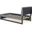 Lit plateforme simple tapissier avec lit gigogne gris - Créez un espace de chambre confortable pour un décor simple et attrayant-37474701