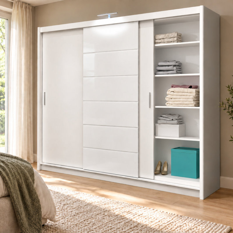 Manufactured Wood Wardrobe, White