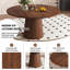 47" Round Dining Table for 4-6, Modern Circular Kitchen Table, Sturdy MDF Top, Easy Assembly, Affordable Dining Table-733850403