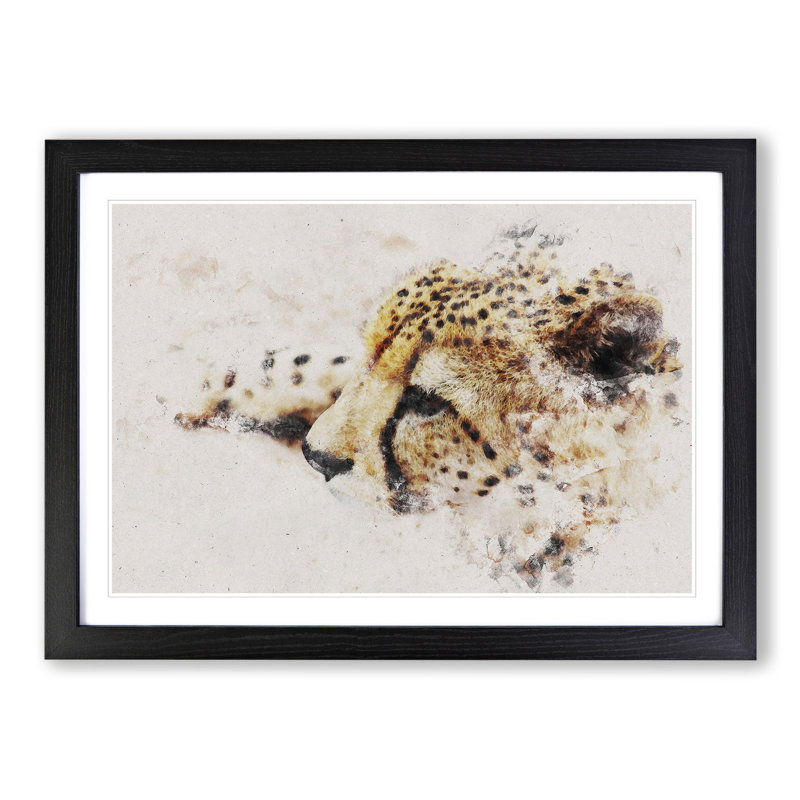 Cheetah Vol.1 - Framed Print, 48cm H x 65cm W x 2cm D, Black Framed