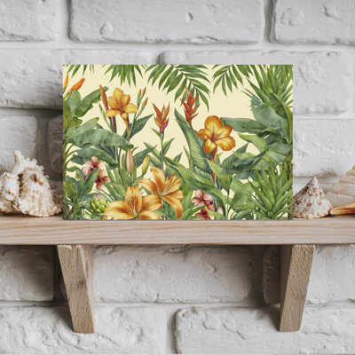 Lush Tropical Garden Blooms Vibrant Abstract Lily Nature Summer Wall Art Print