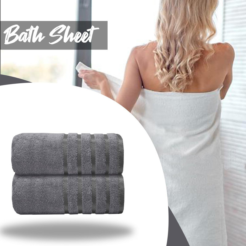 Mikeshia Premium Jumbo Bath Sheet Set, Grey