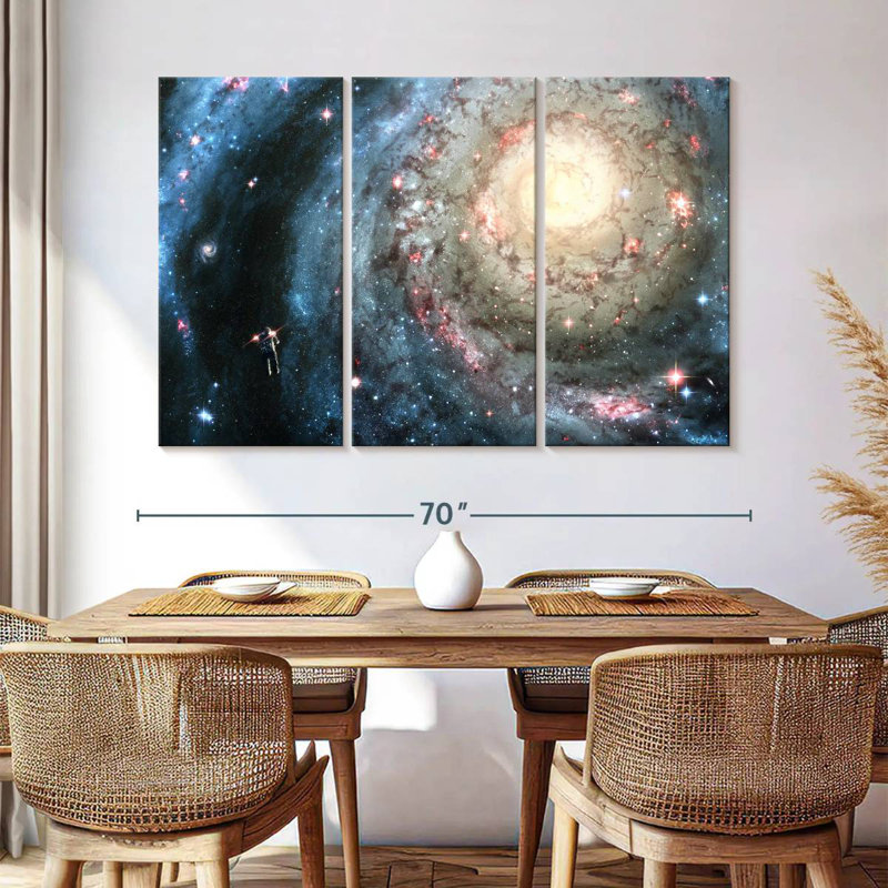 Oberle astronaute et galaxie, H 42 po x l 65 po