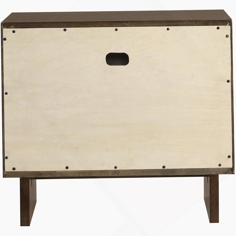 Table de chevet 2 tiroirs brun chaud