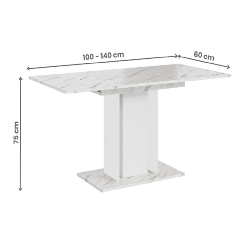 Wood Mini 100-140cm – Marble, White