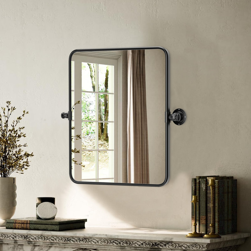 Miroir mural, Verticale, Argent argent, 30 po x 20 po