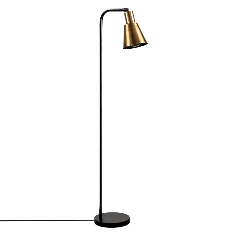Modern Floor Lamp with Metal Body, Black & Vintage Finish, 47.2 in Height x 8.7 in Diameter | E27 Socket, Max 40W | Elegant Scandinavian & Glam Design, Perfect for Living Room & Bedroom Décor