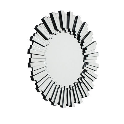 Polixenia Round Glass Sunburst Wall Mirror