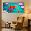 Oiseaux, poissons, nénuphars, nénuphars, ensemble de 3 impressions sur toile-609560734