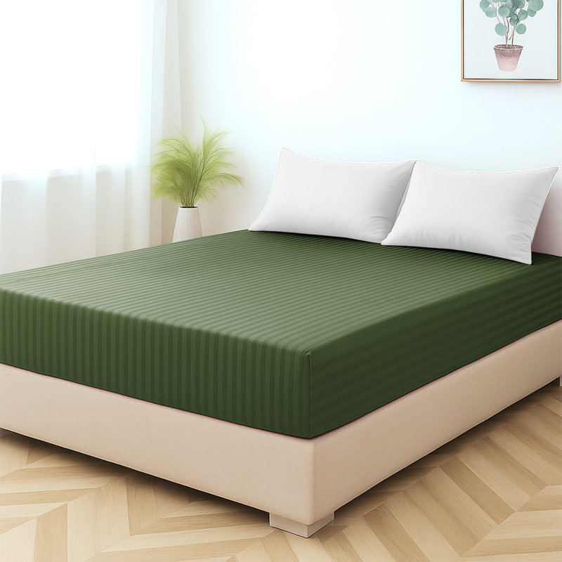 Shaneca Microfiber Machine Woven Fitted Sheet, Single (3'), Green
