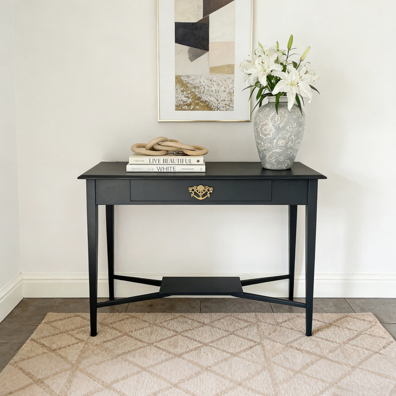 Console moderne en bois noir minimaliste, H 32,68 po x l 51,18 po x P 14,17 po