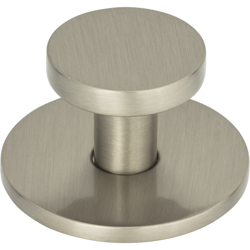 Brushed Nickel Round Modern Cabinet Knob with Mounting Hardware