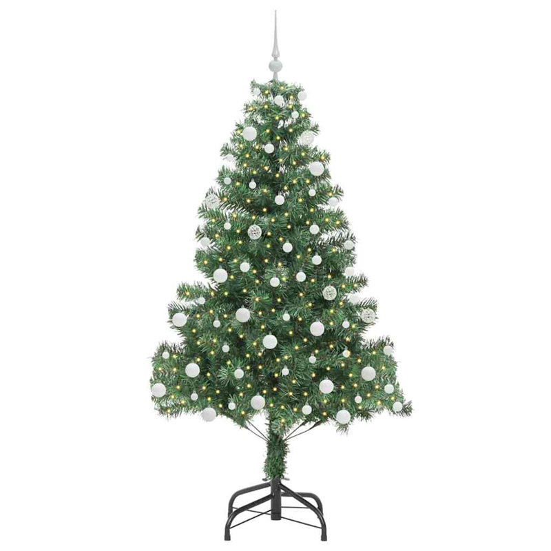 Christmas Tree with 300 LEDs with Stand PVC, White, 5.91' H