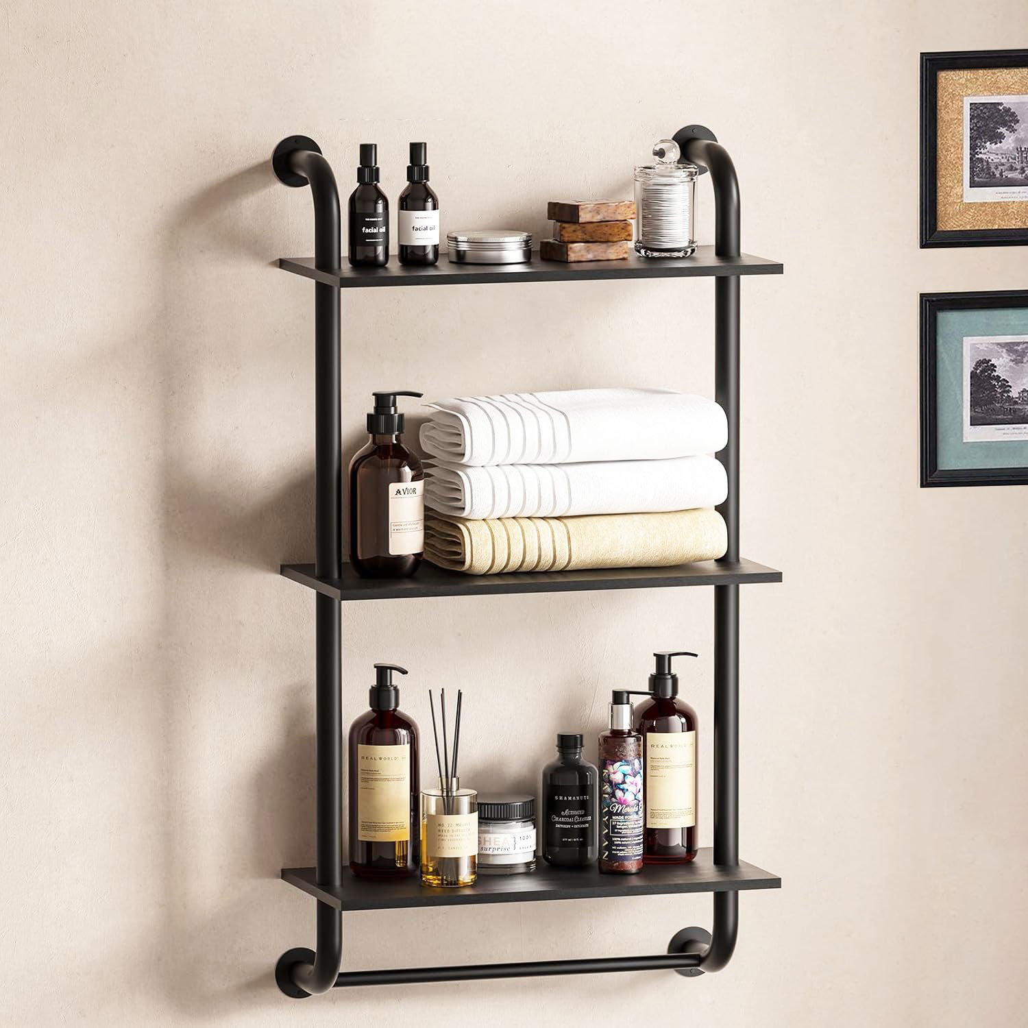 NIHAISHI 3-Tier Bathroom Shelves Wall Mounted | Wayfair