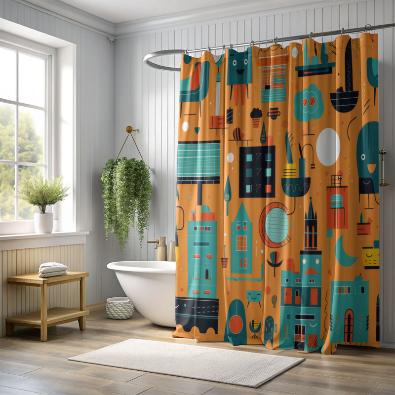 Silly Town - Premium Shower Curtain, 74"H x 71"W