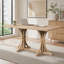 Table de salle à manger rustique en bois massif 60 po pour 6 personnes avec base à tréteaux et finition chêne-129989983