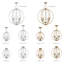 Luminaire suspendu sphérique unique à 3 lumières avec accents de cristal Moores-906565237