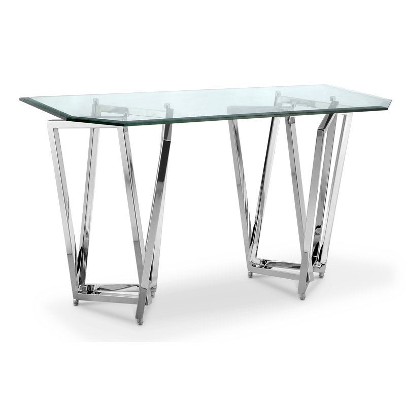 50 " W Glass Top Console Table