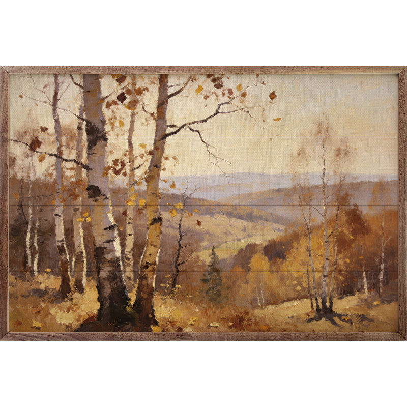 Birch Grove à la lumière d'automne, H 10 po x l 16 po
