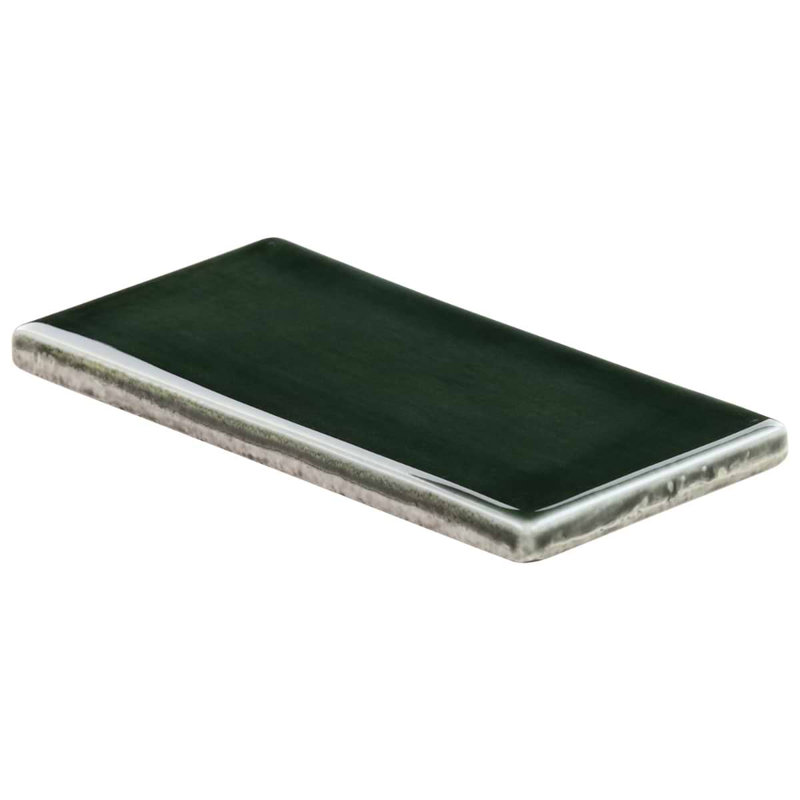 Nabi Subway 3X6 Crackled Glossy Glass Tile, Deep Emerald Green