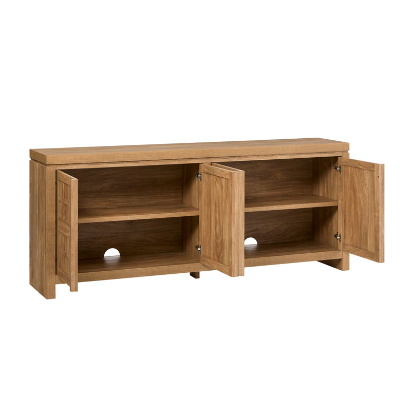 Buffet moderne avec armoires de rangement 74 po Bateson, Chêne héritage