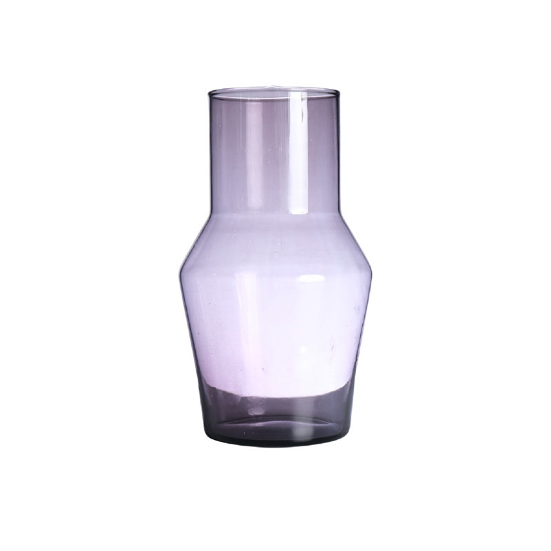 Vase en verre recyclé Evie, H 15,75 po x l 11,02 po x P 11,02 po, Mauve