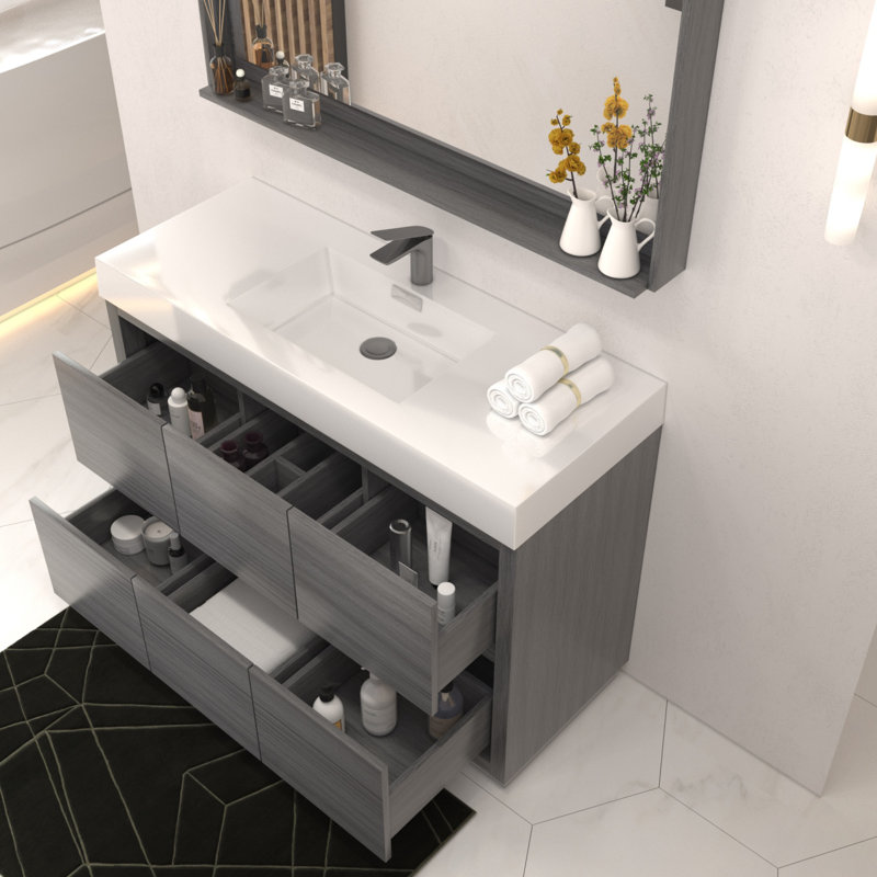 Royka 47" Single Bathroom Vanity Set, Vulcan Ashgrey