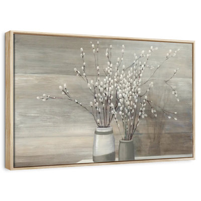 Pussy Willow Still Life Gray Pots I