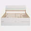 Cadre de lit moderne avec lit gigogne simple et 2 tiroirs pour blanc brillant-713197025