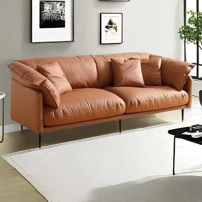 Vintage leather sofa head layer cowhide sax sofa