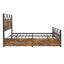 Metal Bed With 2 Drawers Industrial Style-1255323340