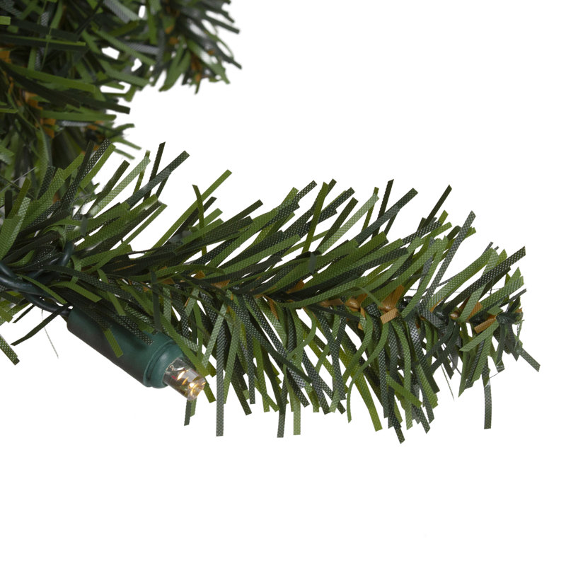 Guirlande de Noël artificielle pré-éclairée en pin canadien, 9 pi 10 po L, Transparent chaud