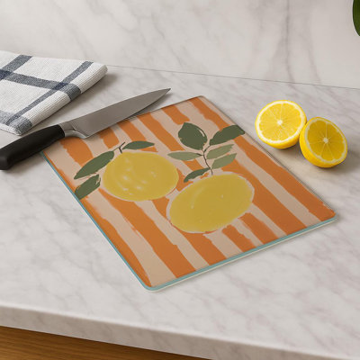 Durable Tempered Glass Cutting Board, 7.9 x 11.8 inches | 100% Antibacterial, Non-Slip Silicone Feet | Easy Clean Surface, Perfect for Food Prep & Kitchen Use, Not Dishwasher, Microwave, or Oven Safe