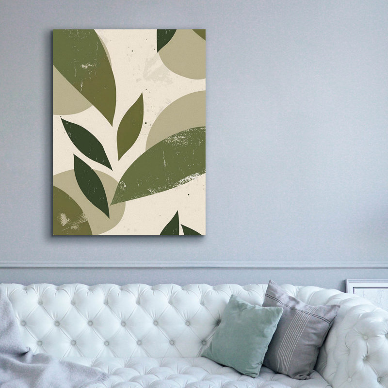 "Dakota Fields", feuilles abstraites vertes no 3 "par Andreas Magnusson, art mural sur toile, 26 po x 34 po