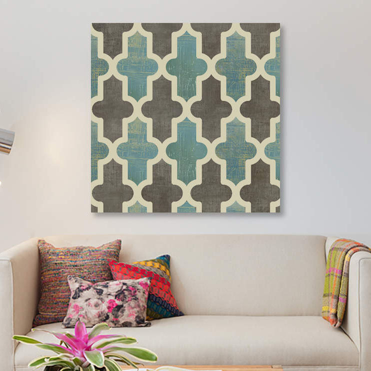 « parisian pattern ii », impression sur toile, H 26 po x l 26 po x P 1,5 po, Toile tendue, Pas de tapis