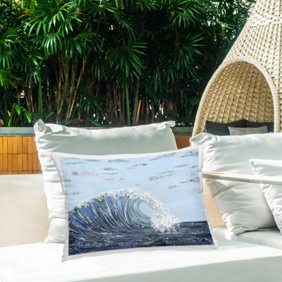 Coussin décoratif extérieur Big Kahuna Wave par Jennifer Peck