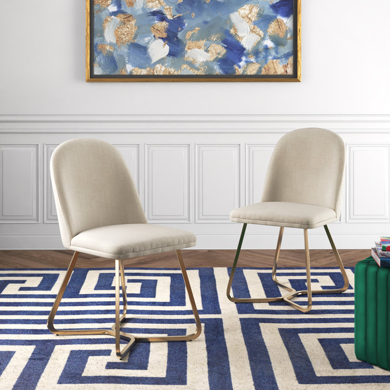 Chaise d'appoint rembourrée en lin Ainhoa, Beige