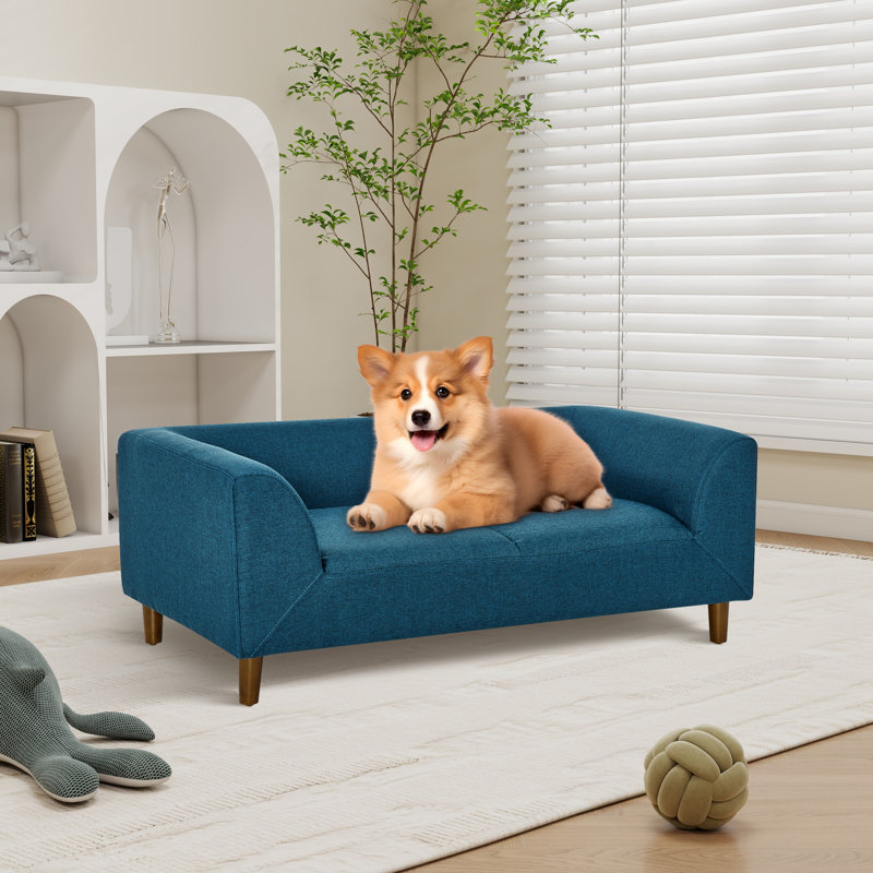 Modern Rectangular Pet Sofa, Blue