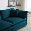 Canapé modulaire surdimensionné en L avec repose-pieds réversible en chenille bleue Free Combination Comfy Upholstery-1326348016