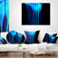 Motif de fractales Blue Flames - Coussin décoratif imprimé abstrait