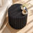 14.6''W X 17''H Round End Table And Side Table With Golden Rim,Black