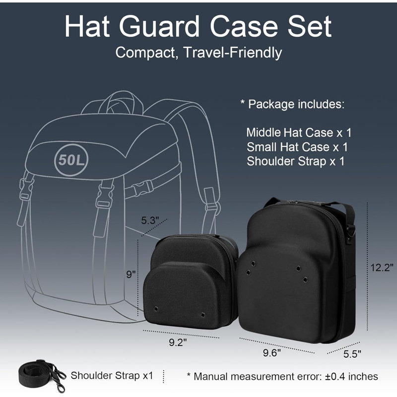 2 étuis de transport pour casquettes de baseball - Casque de transport pour 7 chapeaux